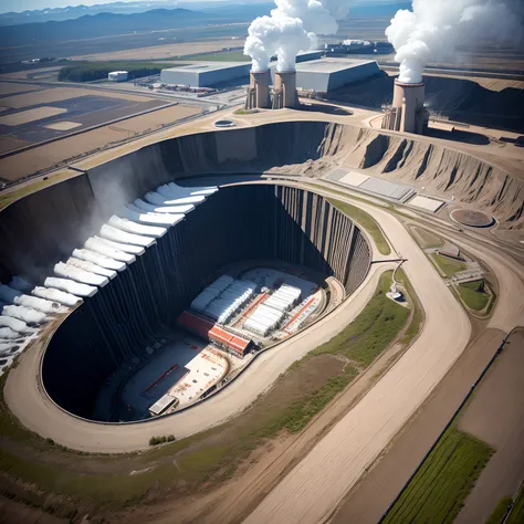 Giant geothermal power plant underground