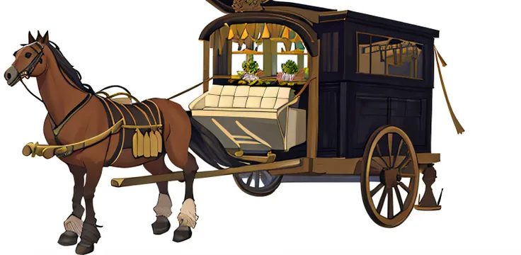 Ancient horse-drawn carriages