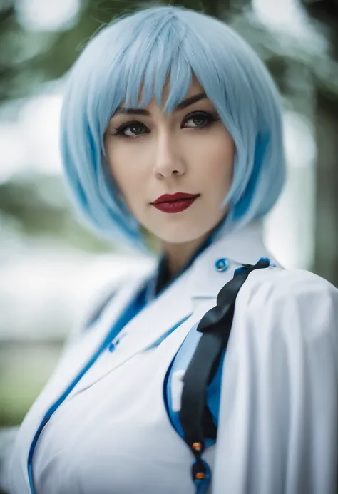 rei ayanami cosplay, cabelo branco linda