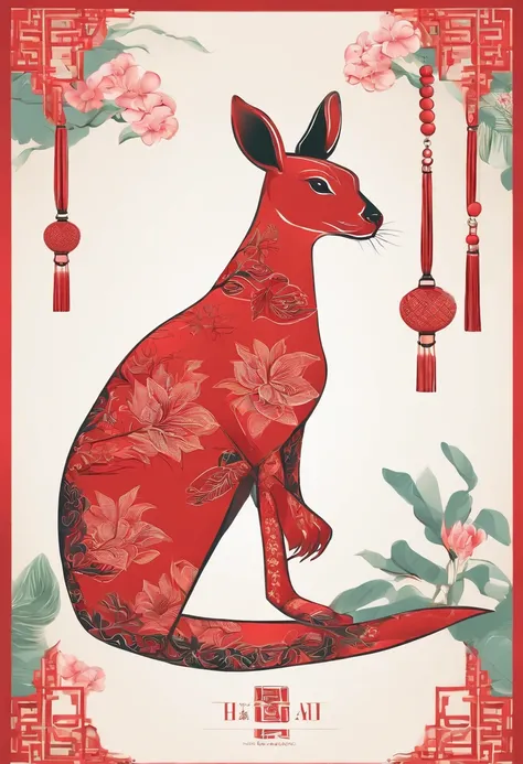 Help me design a logo，To include cheongsam and kangaroo，Be minimalistic