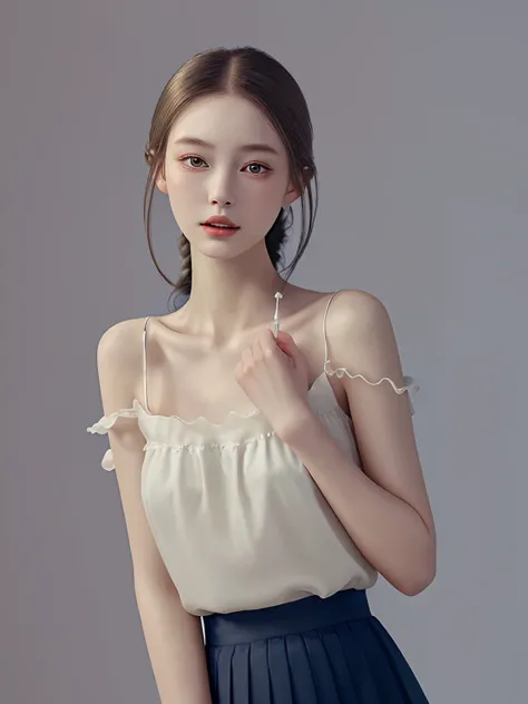 Highest Quality, excellent details, 超A high resolution, (fidelity: 1.4), The best illustrations, favor details, Highly condensed 1girl, with a delicate and beautiful face, Delicate collarbones, High Quality Fishtail Skirt, Shyness