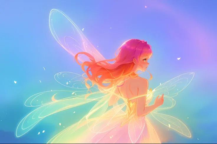 beautiful girl in sparkling glowing dress, glowing fairy wings, inspired by Glen Keane, inspired by Lois van Baarle, disney art style, by Lois van Baarle, glowing aura around her, by Glen Keane, jen bartel, glowing lights! digital painting, flowing glowing...