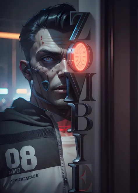 Change the background of cyberpunk, realistic face, ultra realistic ,8k ultra realistic, change the face like handsome zombie