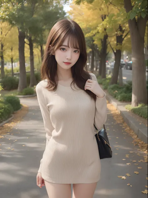 Shot on the forest promenade in early autumn。The model is、I am strolling along the promenade where the sun shines through the trees.。 Modeled after a beautiful 20-something actress。 
Realistic、Realistic and ultra-detailed finish、Create very elaborate CG Un...