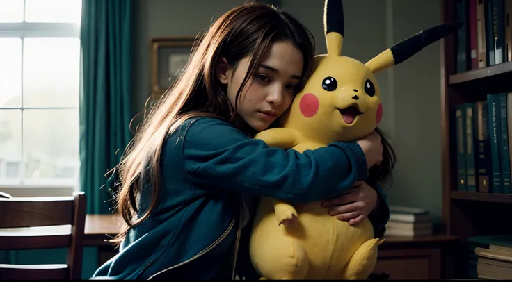 Hermione Granger hugging pikachu