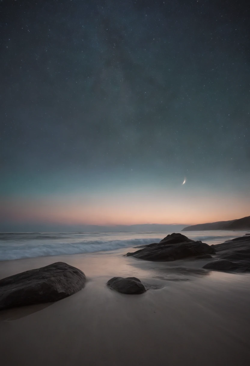 "Bioluminescent Serenity" - Sally Mann, Edward Weston, cinematic photo, beach, wetsuit, neon material, bioluminescent algae, surfboard, holographic waves, 35mm photograph, bokeh, professional, 4k, highly detailed, luminous, tranquil, intimate, enchanting, ...