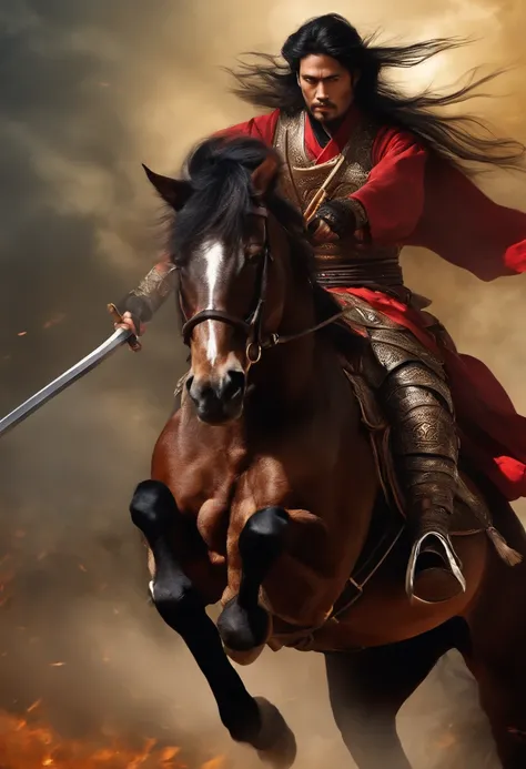 Photos of warriors riding horses holding katana swords art wallpapers, UHD wallpapers