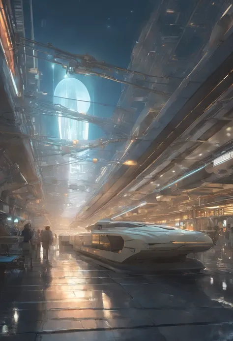 (word, Saying: hello: 1.2), science-fiction, space ships, Robots, Drones, Detailed line graphics, fine details, Makoto Shinkai Kyotos Key Animation Art, trending on ArtStation, trending on CGSociety