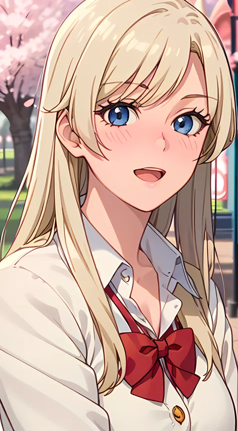 ((masterpiece, best quality, highres, UHD, perfect pixel, depth of field, 4k, RTX, HDR))), 1girl, single, solo, beautiful anime girl, beautiful artstyle, anime character, ((long hair, parted bangs, blonde hair)), ((blue eyes:1.4, rounded eyes, realistic ey...