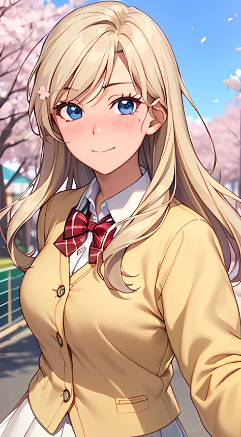 ((masterpiece, best quality, highres, UHD, perfect pixel, depth of field, 4k, RTX, HDR))), 1girl, single, solo, beautiful anime girl, beautiful artstyle, anime character, ((long hair, parted bangs, blonde hair)), ((blue eyes:1.4, rounded eyes, realistic ey...