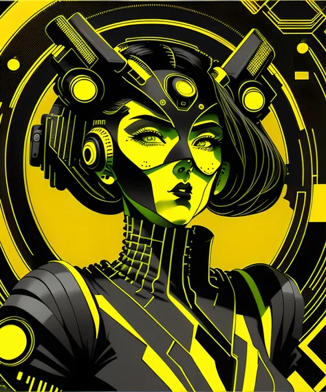 (masterpiece, 4k ,ultra detailed,raw photo:1.2),illustration,
(1woman:1),
(simple background:black and yellow background1.4),
(symmetry:1.2),
(art deco:1.4),
(retro-futuristic:1.4),
(minimalism:1.4),
(clean:1.4),
(flat_color:1.4),
(cyberpunk,android:1.4),
...