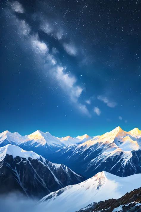 Northern Alps、Mountains looking up々々、natta、nigh sky、Star-filled sky、Night sky over the mountains