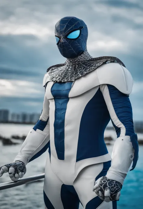 homem careca, Robot Red Beard SeaArt Txt2Img Standard 23:11:28 Create a realistic 8k HD Ultra image of a Marvel character in a costume inspired by the Spider-Man costume only that this superhero would have the costume inspired by an octopus, ele seria o ho...