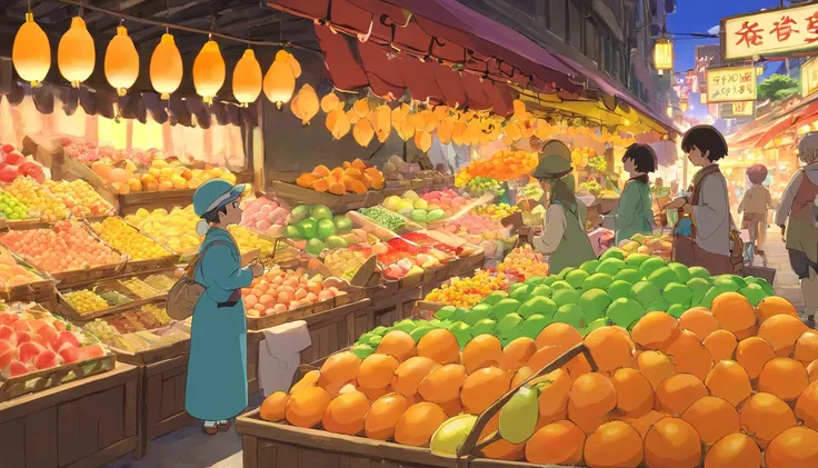 [Scene: Vendor’s calls] The camera focuses on a vendor energetically advertising their pomelos, their voice cutting through the busy market noise. Other vendors chime in, showcasing their own pomelos and enticing potential buyers with promises of exception...