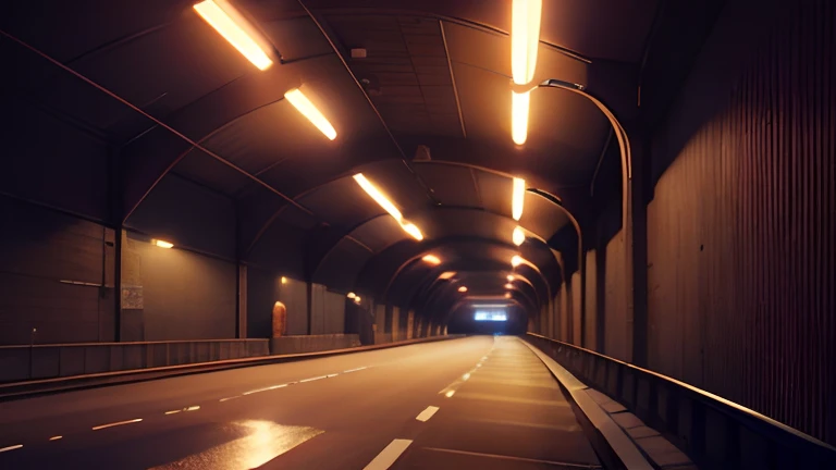 natta,城市,Highway,streetlights,tunnel,animesque,By Shinkai Makoto,