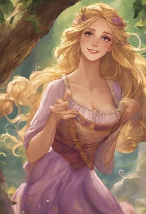 Rapunzel, naked