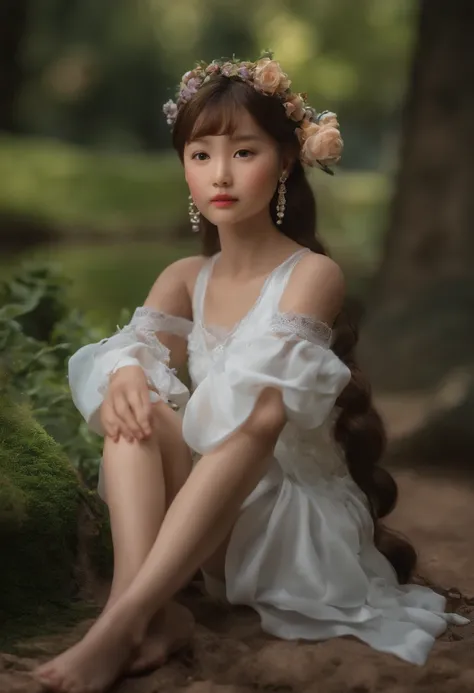 (8k, Foto RAW, La mejor calidad, Obra maestra:1.2), (realista, fotorrealista:1.37), Pro Lighting, Mapeo de fotones, Radiosidad, Korean Doll, parque, Vestido blanco de verano, Hyperrealistic Pokémon