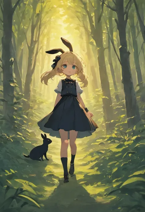 Met in the forest（One girl with cute black rabbit and blonde hair love at first sight！）, （She chases a black rabbit）, It was a rabbit wonderland！Adventures with the Black Rabbit, Changing Wonderland for the Brightest。At last、The bond between the black rabb...