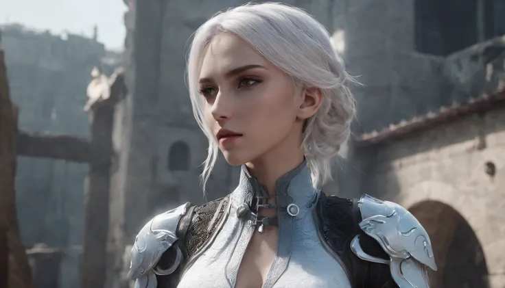 Cirilla Fiona Elen Riannon，Highest image quality，Outstanding details，超高分辨率，（Fidelity：1.4）, Favor the details，closeup cleavage，Ride a dragon，High-tech dragon knight mech，He has a delicate and beautiful face，（（Blue-white flying semi-mechanical fuselage：1.8））...