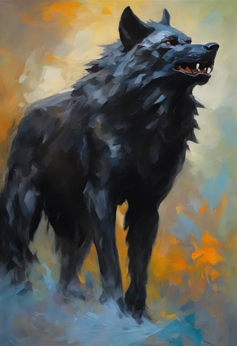 werewolf gigantic black humanoid wolf.