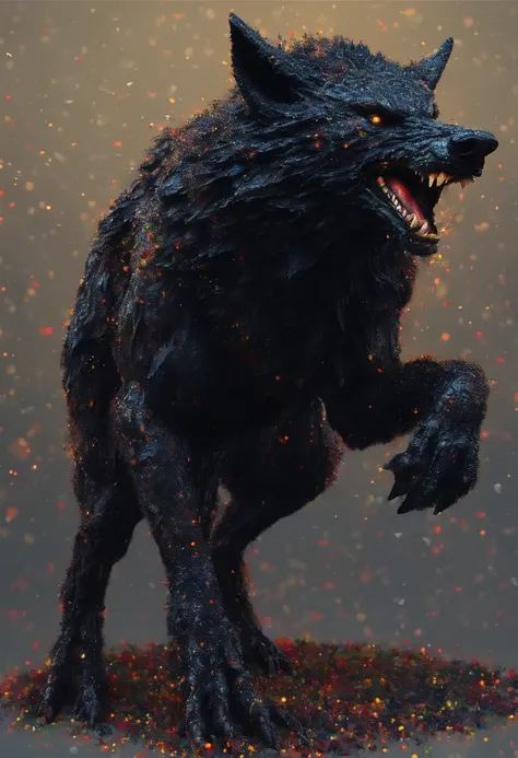 werewolf gigantic black humanoid wolf.