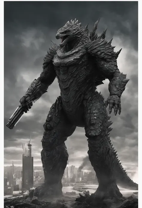 Godzilla，immensity，Spiny armor，salama，laser，Delicate picture