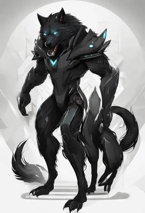 werewolf gigantic black humanoid wolf.