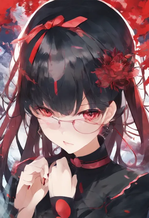 Beautiful, Masterpiece, Best quality, Extremely detailed face, Perfect lighting,1girll, Solo, Matoy Ryuko, Black serafuku, Black skirt, Red hair, Chiyue, Torn clothes, underbust