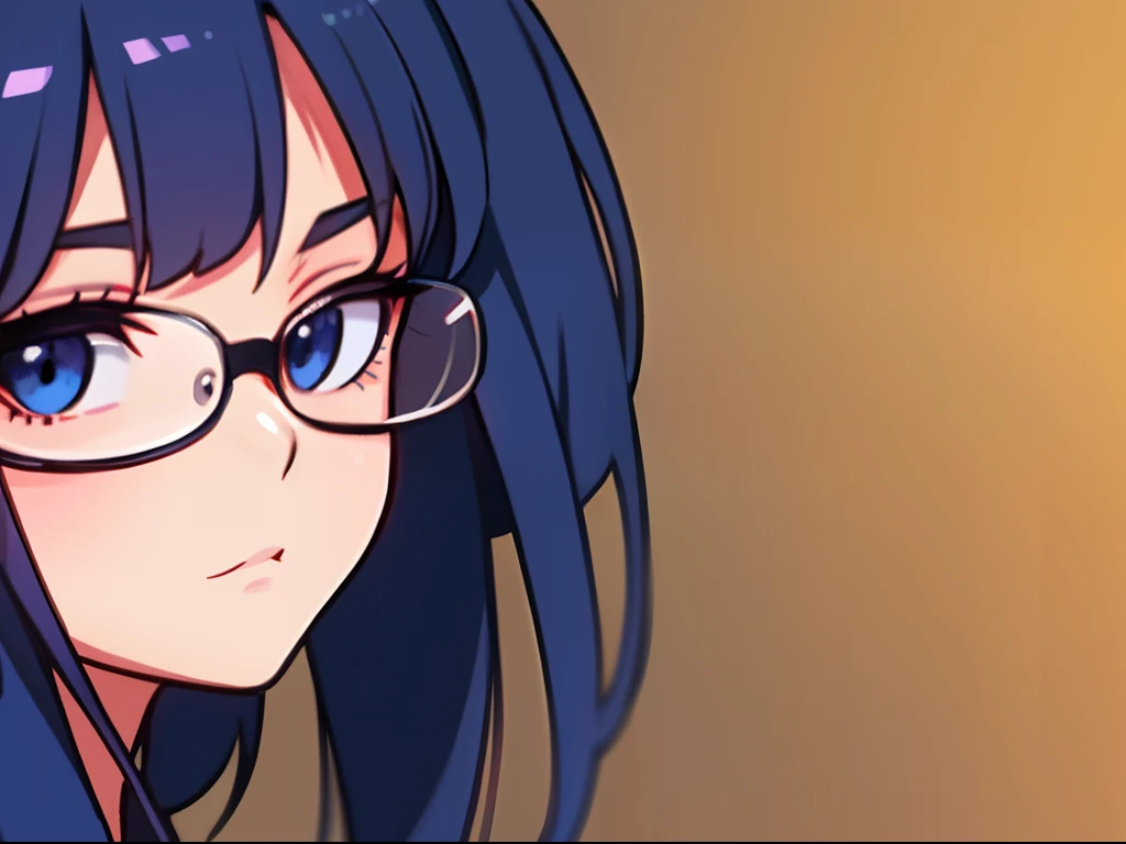 An anime-style illustration. A girl dressed as a detective with retro glasses, peering curiously at the viewer.