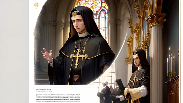 St. Thomas Aquinas looked at the screen, roupas compridas, Religion, Ultra foto Realsisima