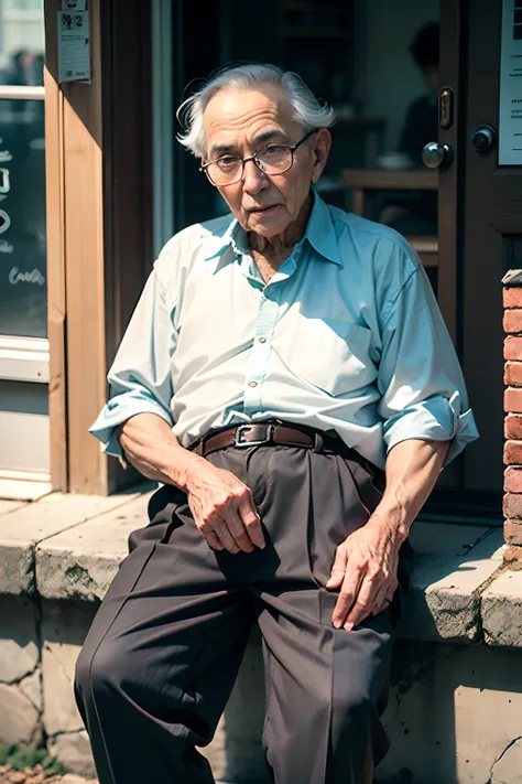 An old wise man wearing simple clothes