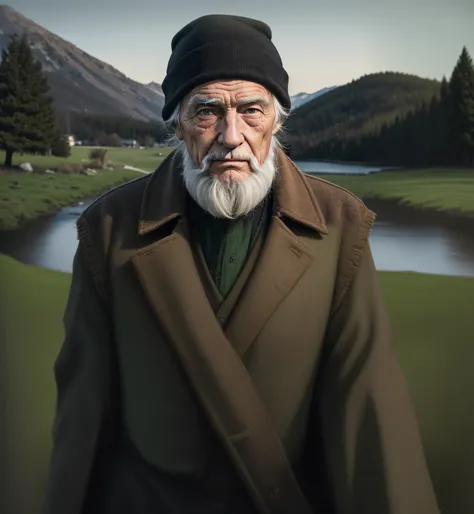 The prompt for generating a high-quality image of an elderly man in a green field using Stable Diffusion is as follows:

"elderly man in a green field,handsome elderly man,kind expression,detailed wrinkles on his face,bright green grass,elegant posture,pea...