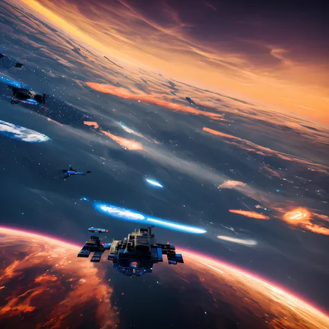 Space Right silk blue left Orange masterpiece 4k resolution star citizen