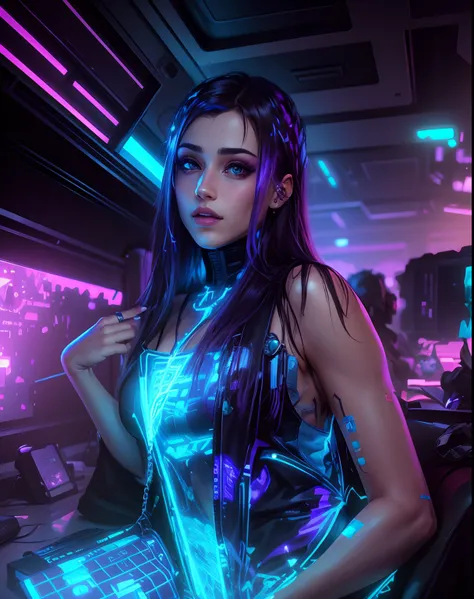 Cyberpunk handsome girl ultra real life