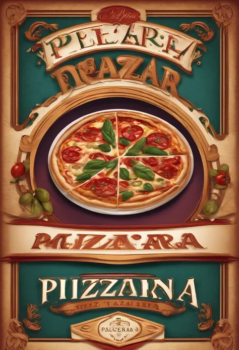 logo marca, pizzaria, pizza, design, 3D