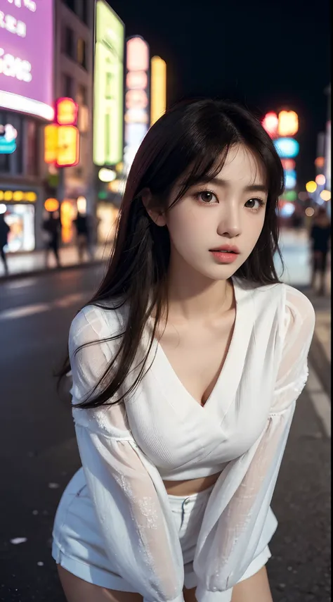 (Best quality,16k,A high resolution,Masterpiece:1.2),Ultra-detailed,(Realistic,Photorealistic,photo-realistic:1.37),Korean fashion beauty,Japanese and Korean beauties,cute and innocent,Detailed eyes and face,beautiful detailed lips,White teeth,Long eyelash...