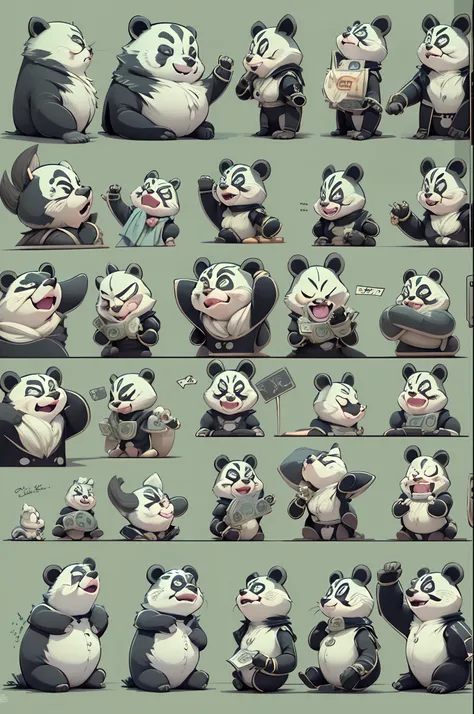 Panda avatar，Emoji pack，We look forward to having you participate in Dconrt NyTwoTwotoosersesoteos (9 emojis，emoj (beret) gauges，Align arrangement)，9 poses and expressions (grieves，astonishment，having fun，exhilarated，big laughter，Mild anger，doubt，Touch you...