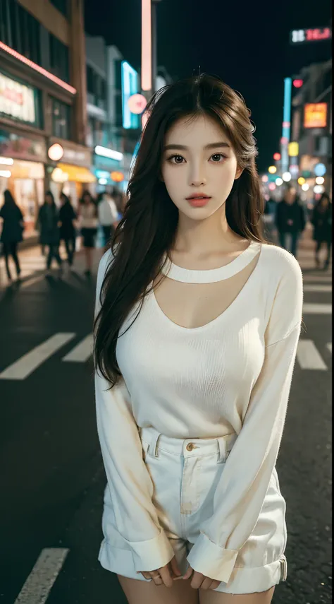 (Best quality,16k,A high resolution,Masterpiece:1.2),Ultra-detailed,(Realistic,Photorealistic,photo-realistic:1.37),Korean fashion beauty,Japanese and Korean beauties,cute and innocent,Detailed eyes and face,beautiful detailed lips,White teeth,Long eyelash...