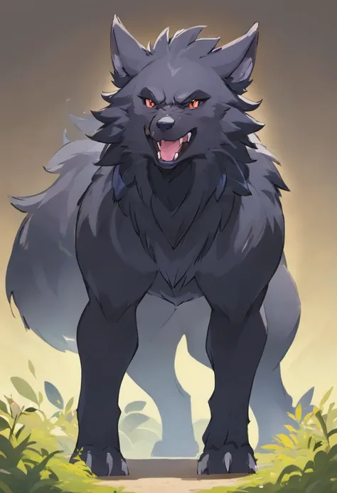 werewolf gigantic black humanoid wolf.