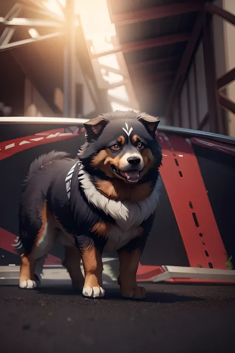 Anime, ultra realistic 8k , cool dog