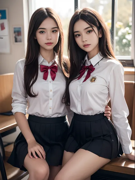 (2 young girls), beautiful girl with beautiful details, raw photo, (best quality:1.2), 8k, high details, hight resolution, with ...