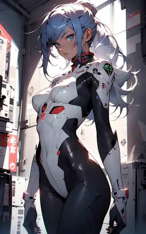 (((Young White Woman))), ((Best Quality)), ((Masterpiece)), (Detail: 1.4), 3D, A Beautiful Cyberpunk Woman with Simon Bisley-style micro thong, Genesis evangelion neon style clothing, 2-piece clothing, Long silver hair, arm tatoo, cybernetic hands, pastel,...