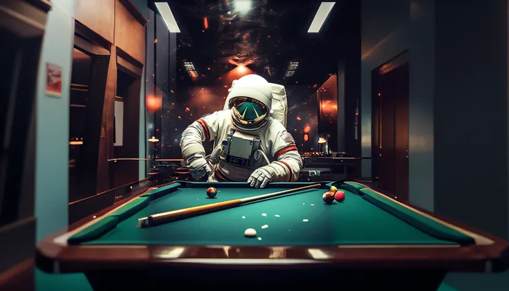 Arafeld astronauts in spacesuits play billiards with clubs on Mars, beeple style, Astronaut, beeple masterpiece, Inspired by Beeple, in the style of beeple, fully space suited, beeple!!, beeple artwork, beeple |, beeple daily art, beeple art, Realism | bee...