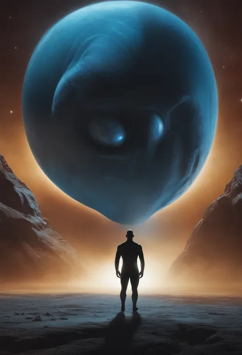 (dr Manhattan:1.1), glowing, standing on mars, ultra-detailed, (best quality:1.2), ultra photo-realistic, comic-accurate looking, Persian colors, empty background