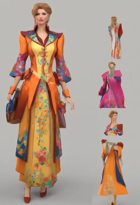 Tailor by profession，Fashion dress-up，Full body standing painting，3D立体，Detailed textures，High definition