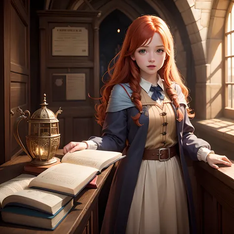 Gina Weasley na escola de magia e bruxaria Hogwarts