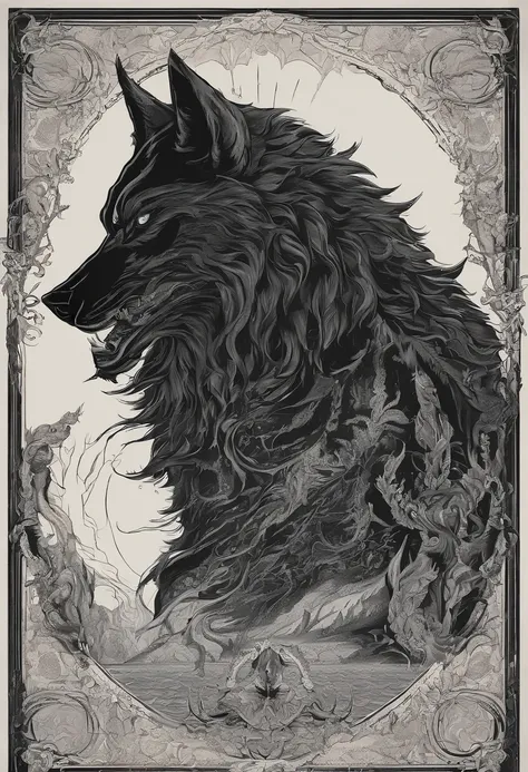 werewolf gigantic black humanoid wolf.