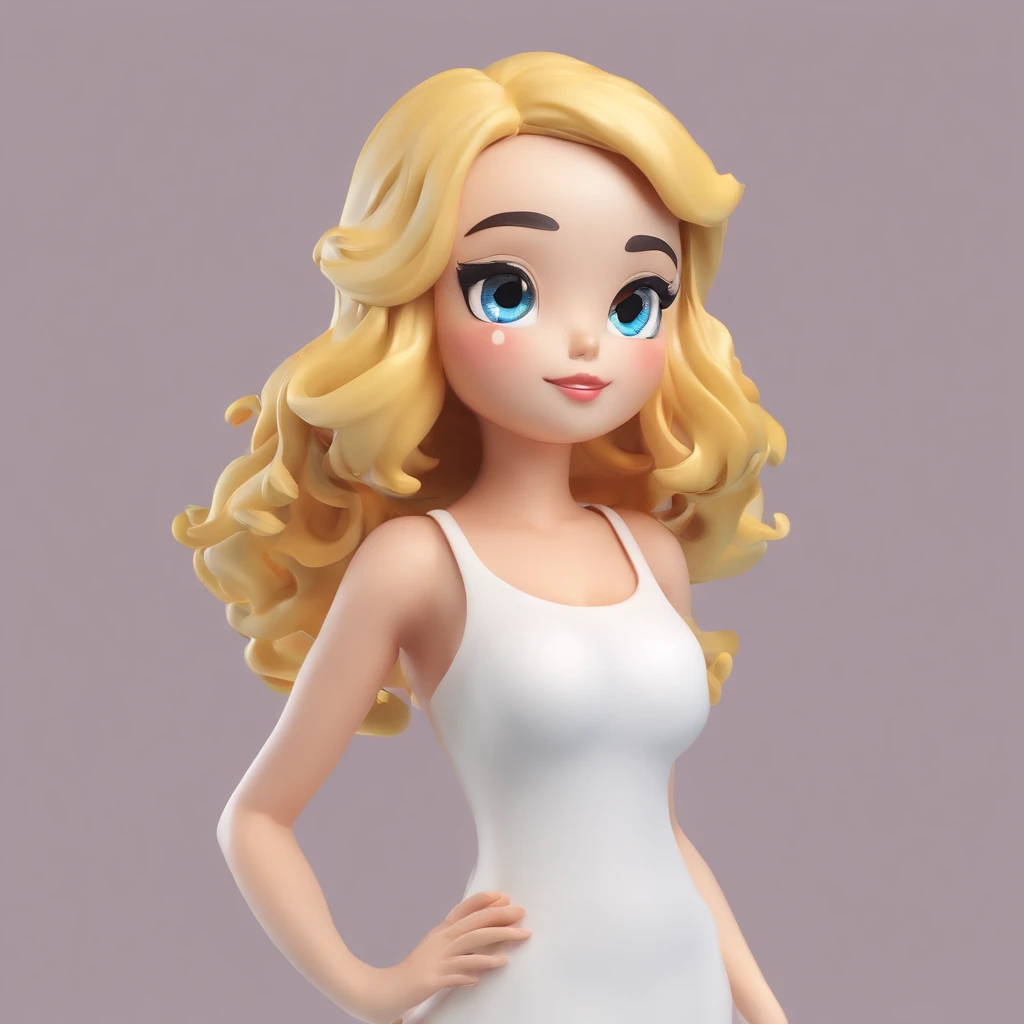 super cute women sexy IP by pop mart, Bright eyes, cherub,Little white dress, Clay, Models, a blind box toy, Glossy and delicate,Clean background, Good gloss, 3D rendering of,Best quality