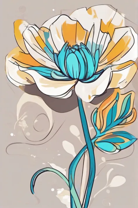 simple flower flat sketch