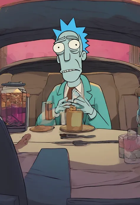 bojack horseman e rick sanchez bebados e deitados